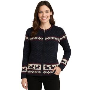 Scottish Terrier Cardigan Sweater (relaxed fit)